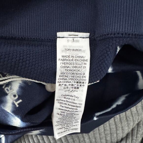 Tory Burch Sport Leggings High Rise Seamless Tie Die Stretch 7/8 NWT Medium Blue - Picture 11 of 13